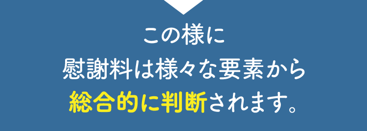 慰謝料は様々な要素から総合的に判断されます。