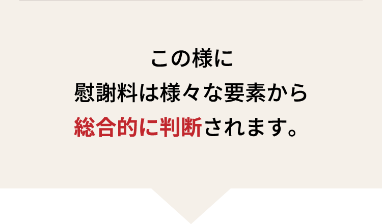慰謝料は様々な要素から総合的に判断されます。